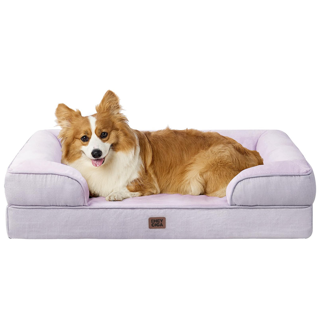 Orthopedic Memory Foam Dog Bed with Bolsters