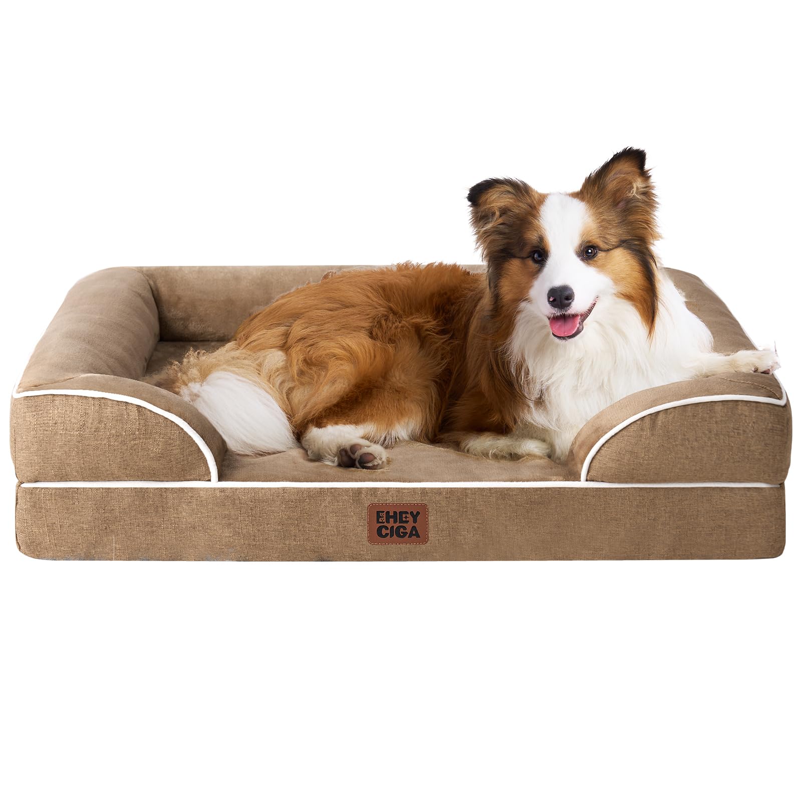 Orthopedic Memory Foam Dog Bed with Bolsters