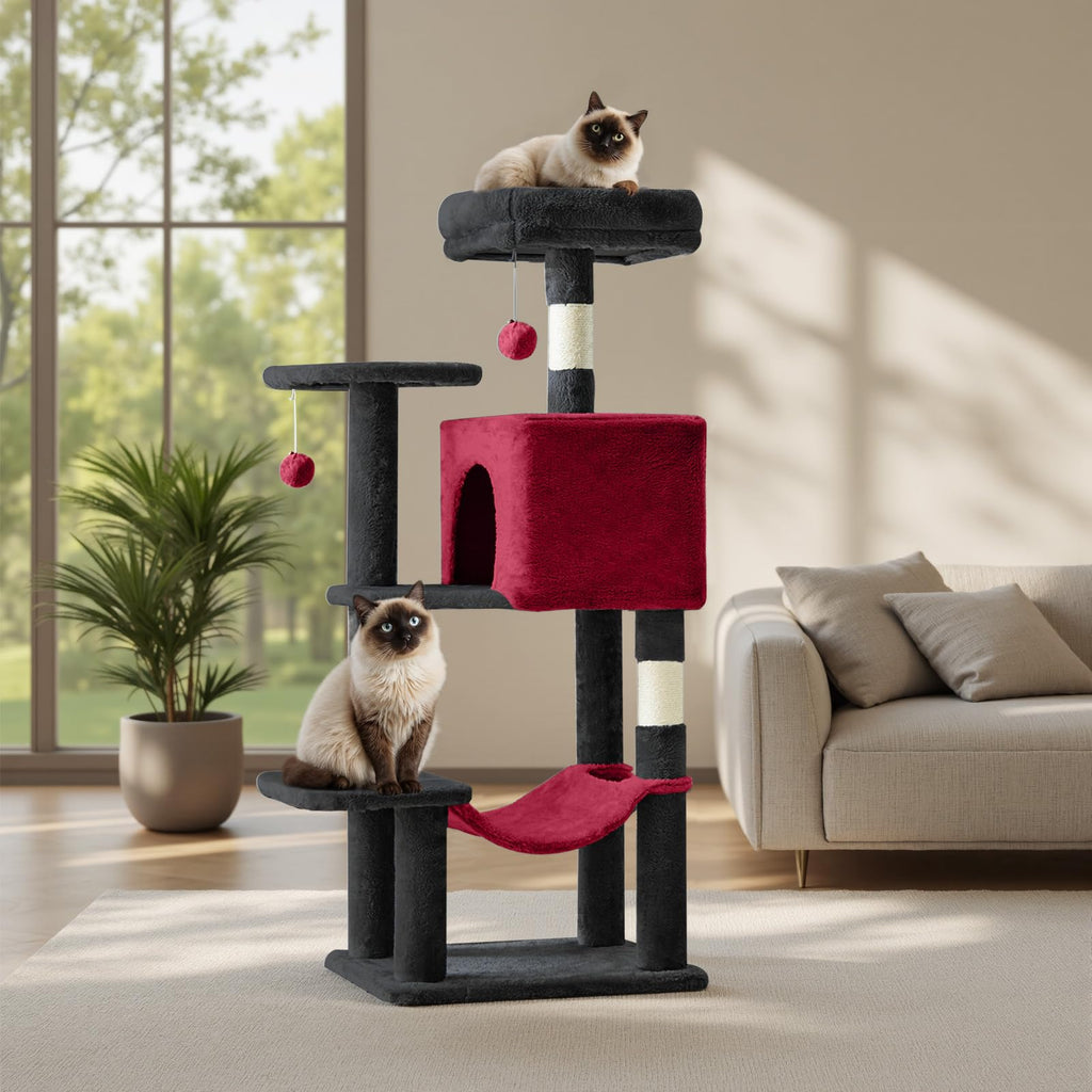 Cat Tree Tower with Hammock & Condo