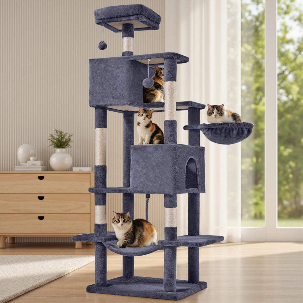 Cat Tree Tower with Hammock & Condo