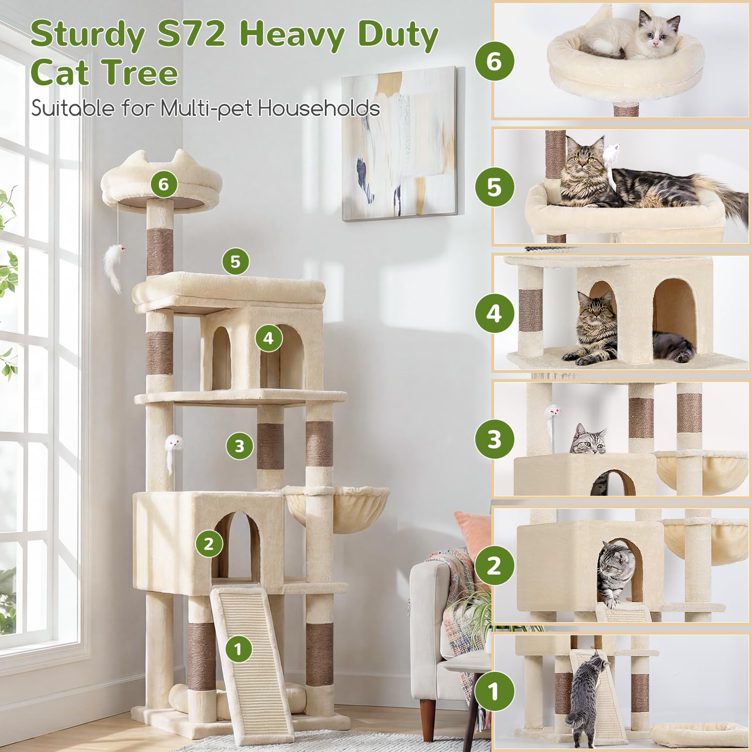Heavy Duty Cat Tree for Large Cats