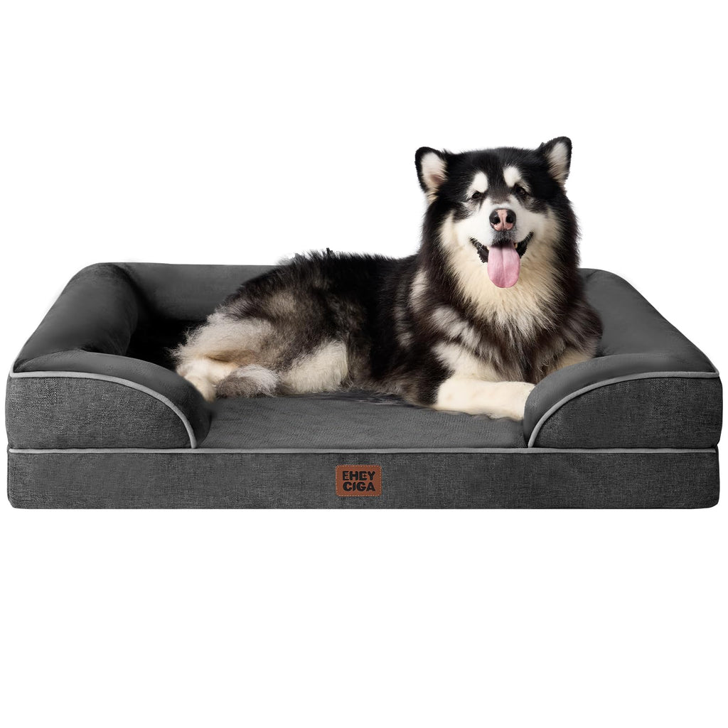 Orthopedic Memory Foam Dog Bed with Bolsters