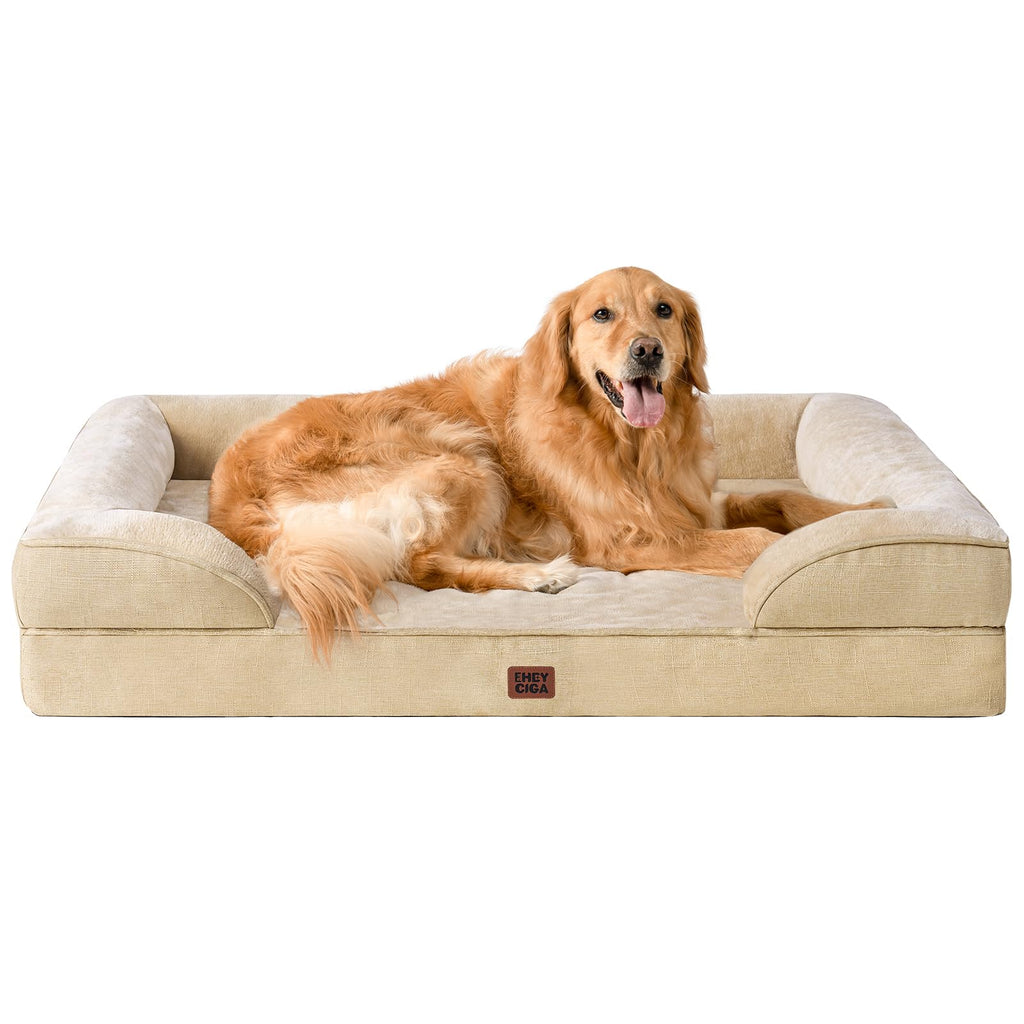 Orthopedic Memory Foam Dog Bed with Bolsters