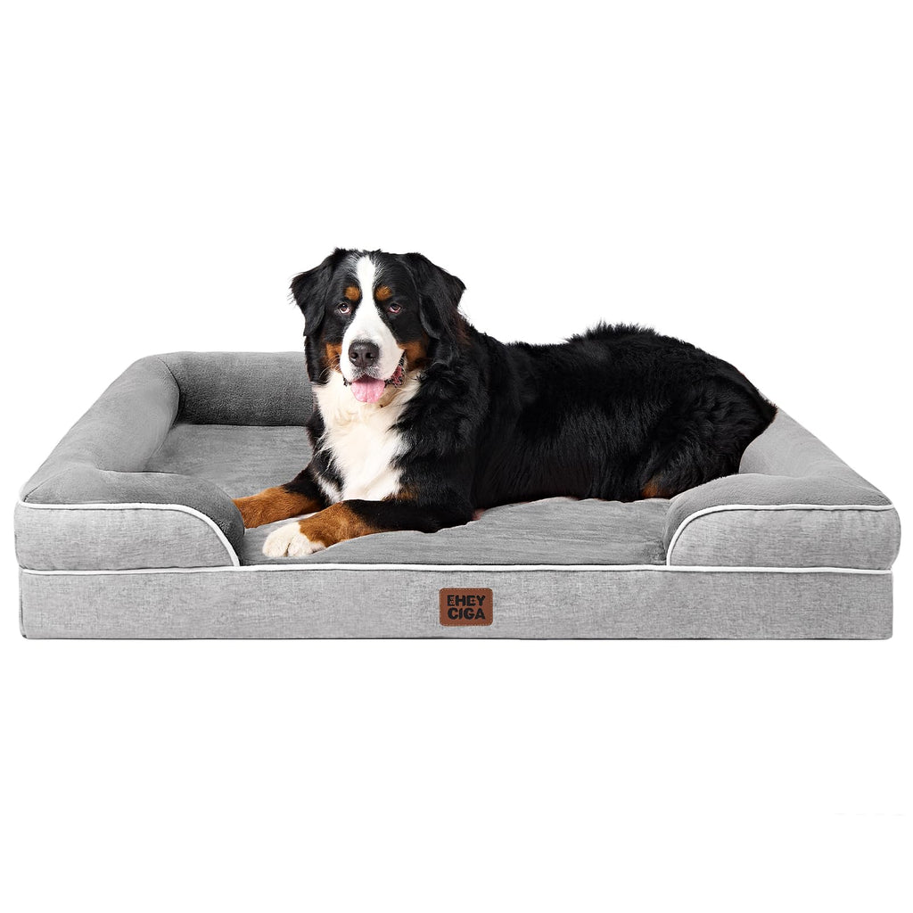 Orthopedic Memory Foam Dog Bed with Bolsters