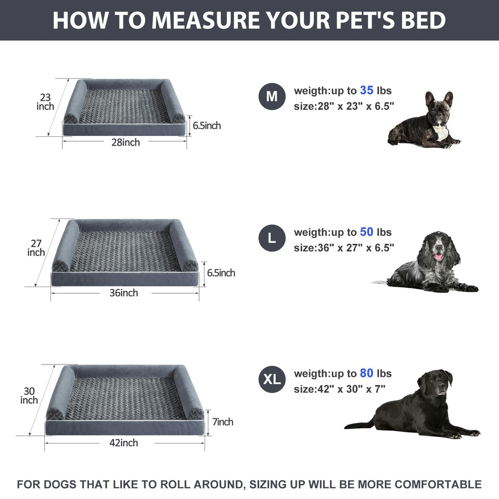 Orthopedic Waterproof Dog Bed for Large Dogs