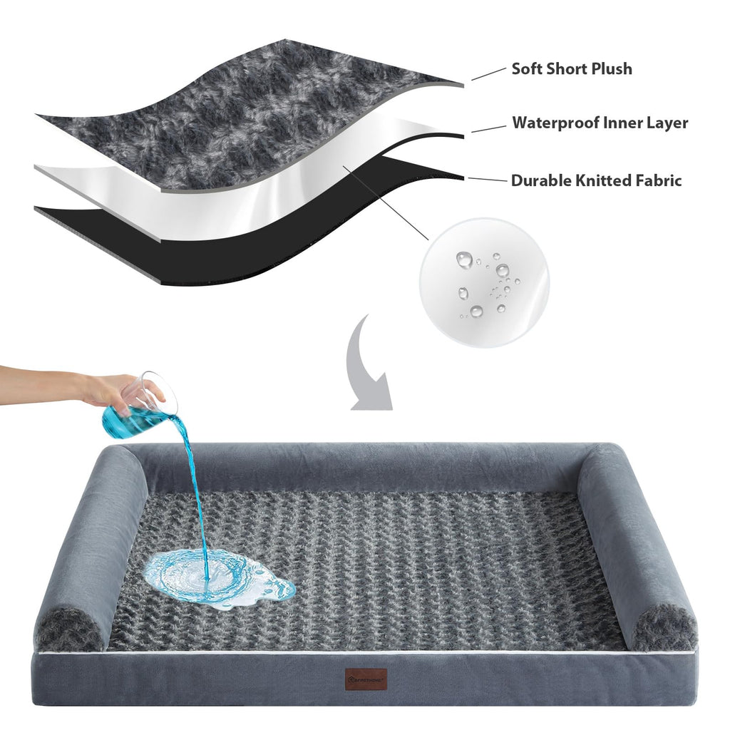 Orthopedic Waterproof Dog Bed for Large Dogs