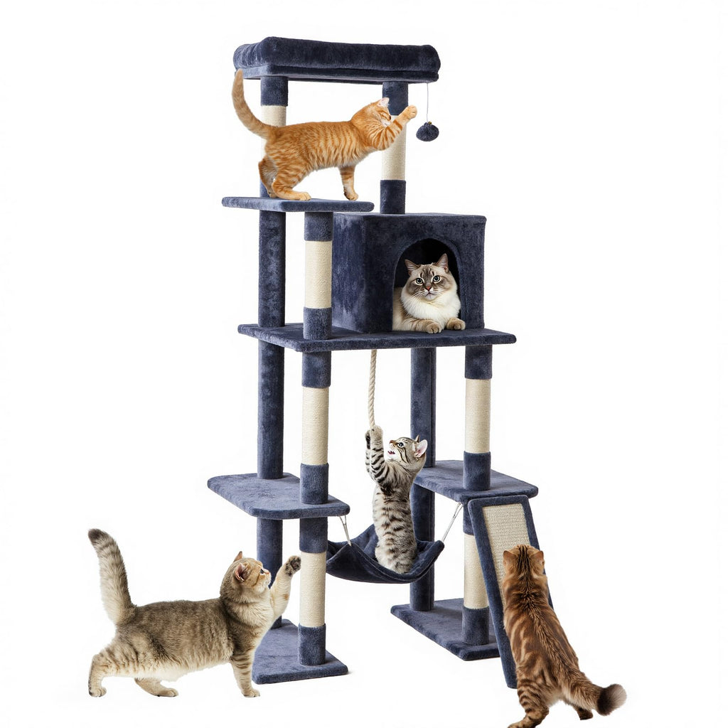 Cat Tree Tower with Hammock & Condo