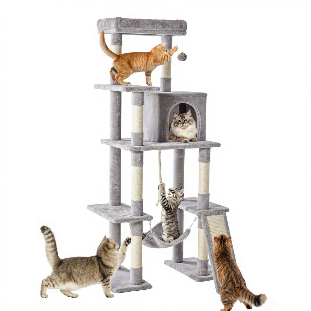 Cat Tree Tower with Hammock & Condo