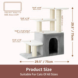 Pet Stairs with Condo & Scratching Posts