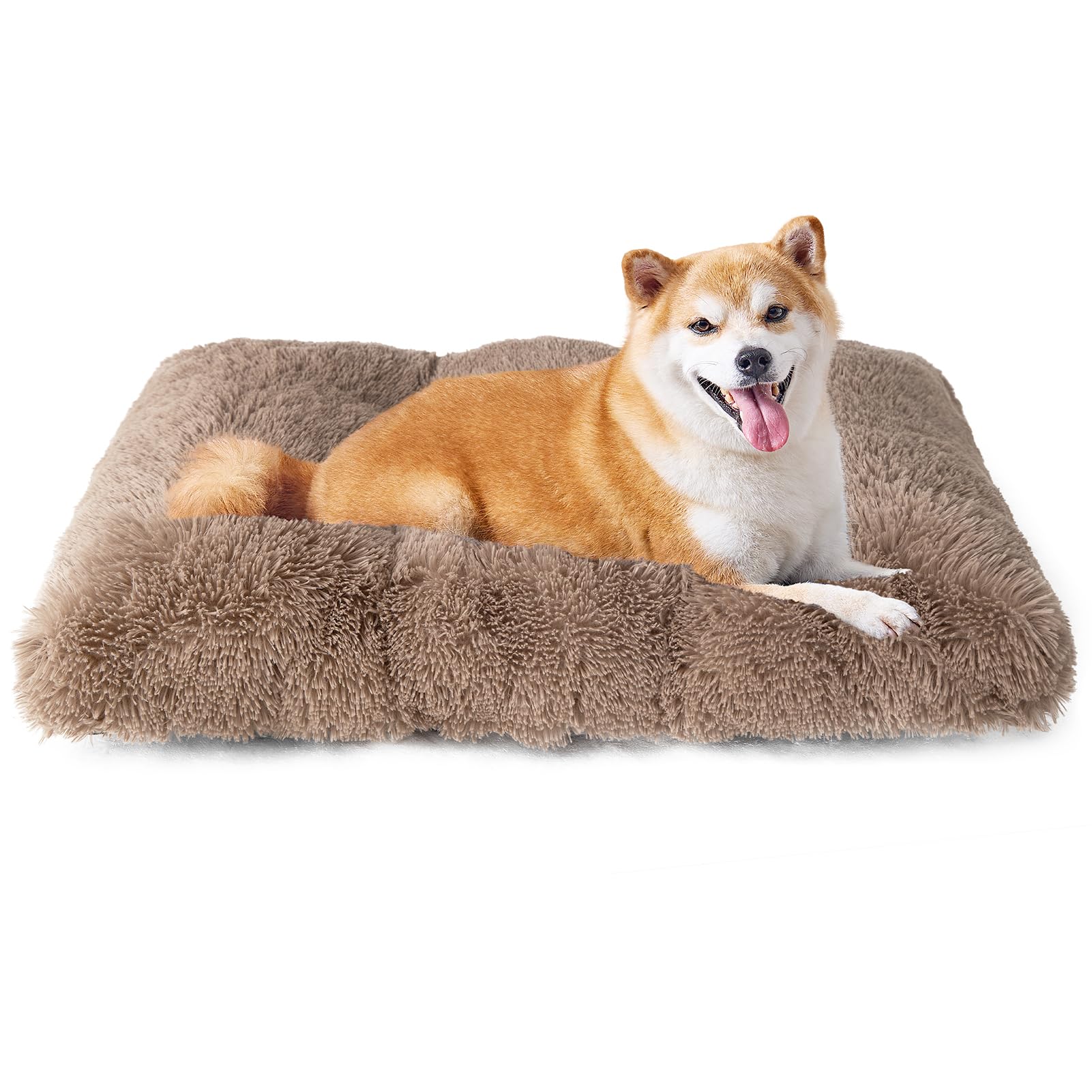 Calming Plush Dog Crate Bed Pad for Large Dogs