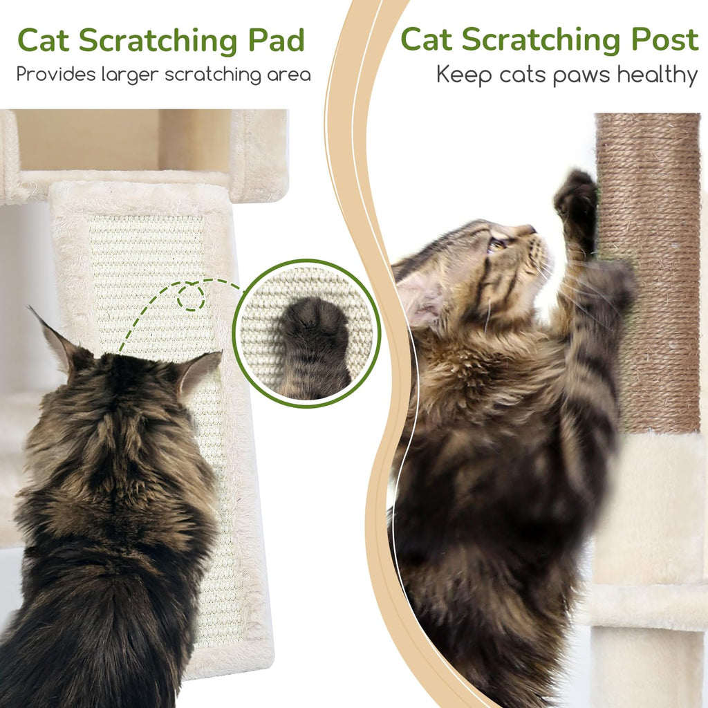 Heavy Duty Cat Tree with Hammock & Condo