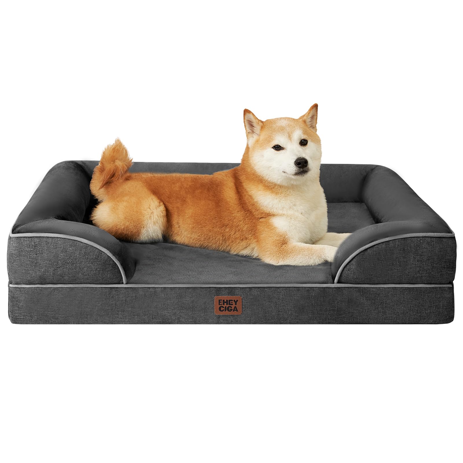 Orthopedic Memory Foam Dog Bed with Bolsters
