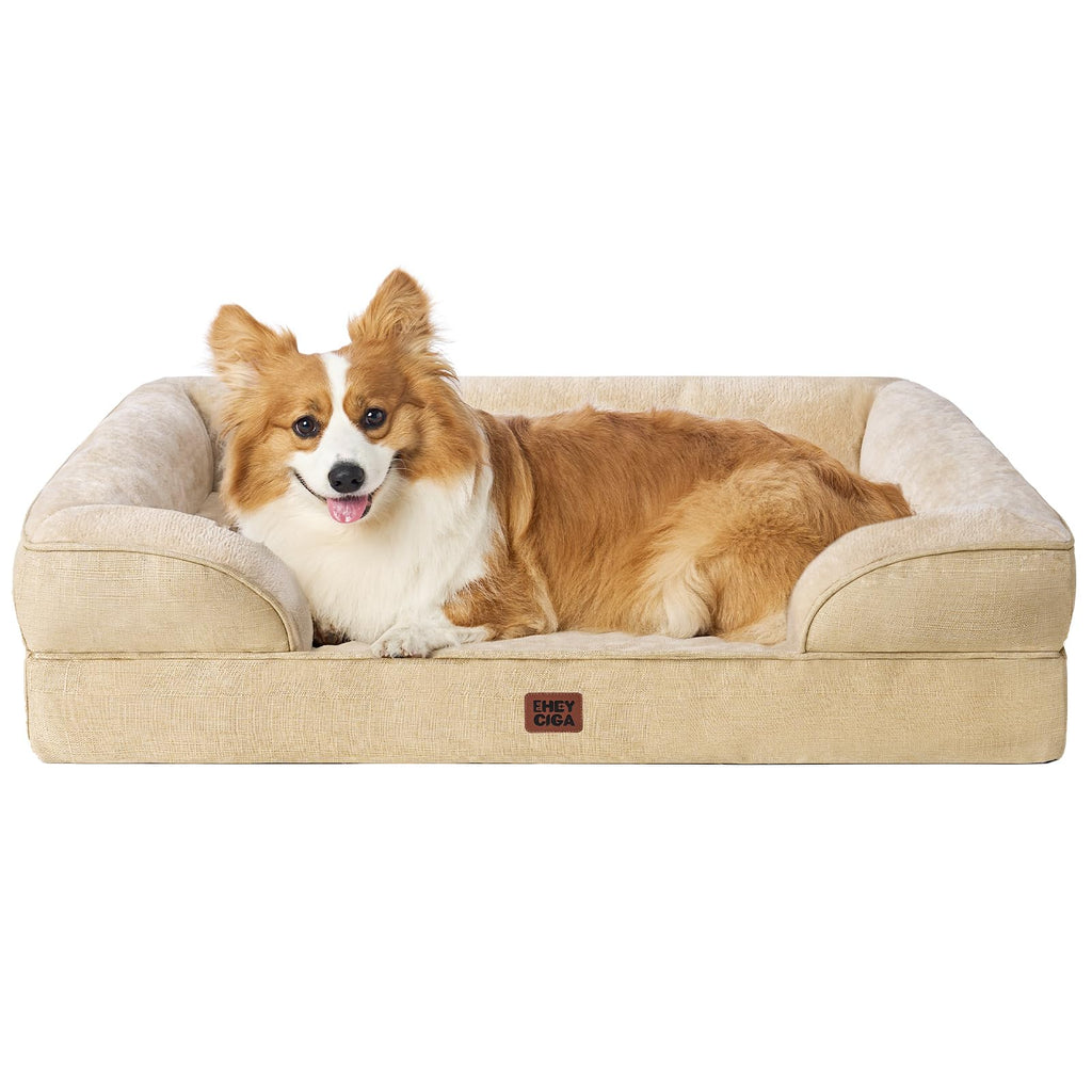 Orthopedic Memory Foam Dog Bed with Bolsters