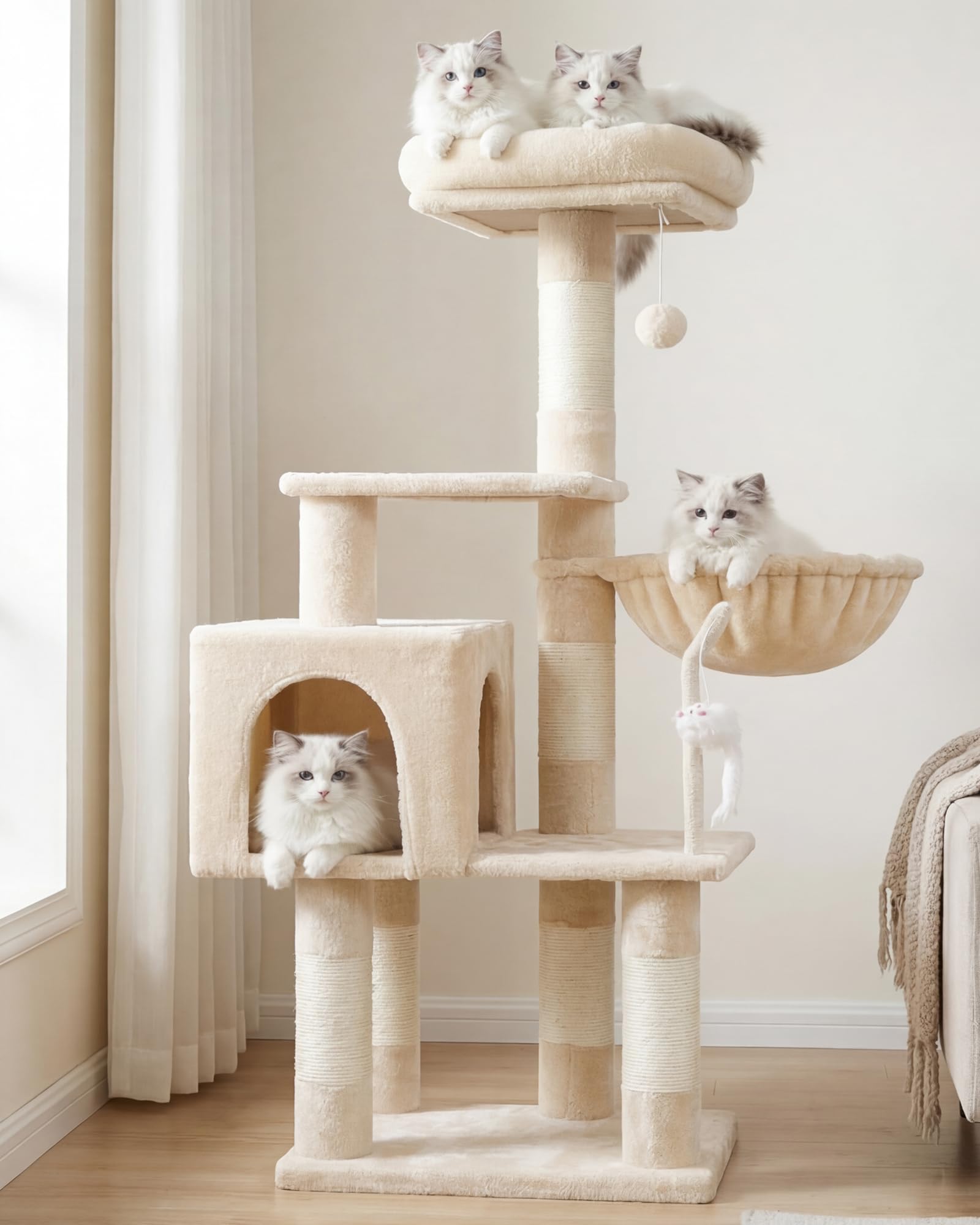 Cat Tree Tower with Hammock & Perch