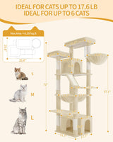 72" Large Cat Tree Tower