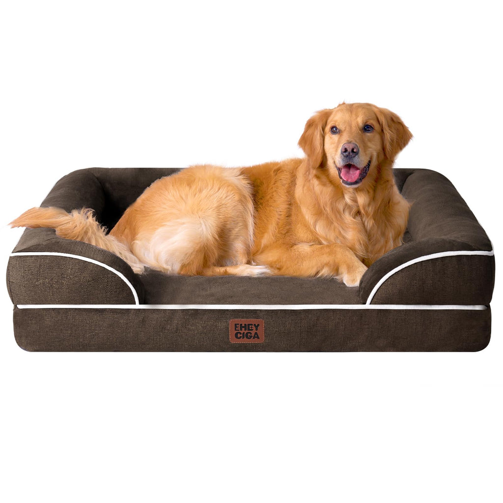 Orthopedic Memory Foam Dog Bed with Bolsters