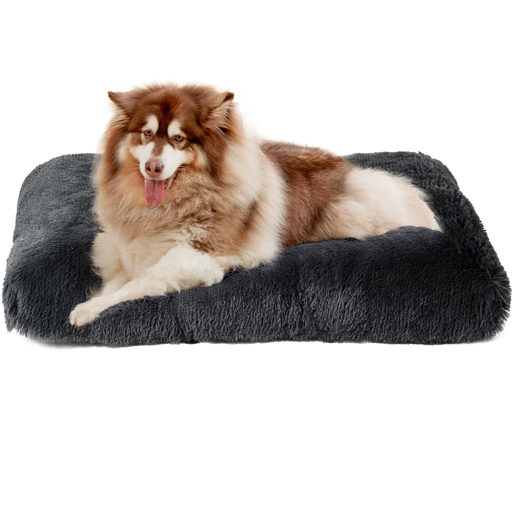 Calming Plush Dog Crate Bed Pad for Large Dogs
