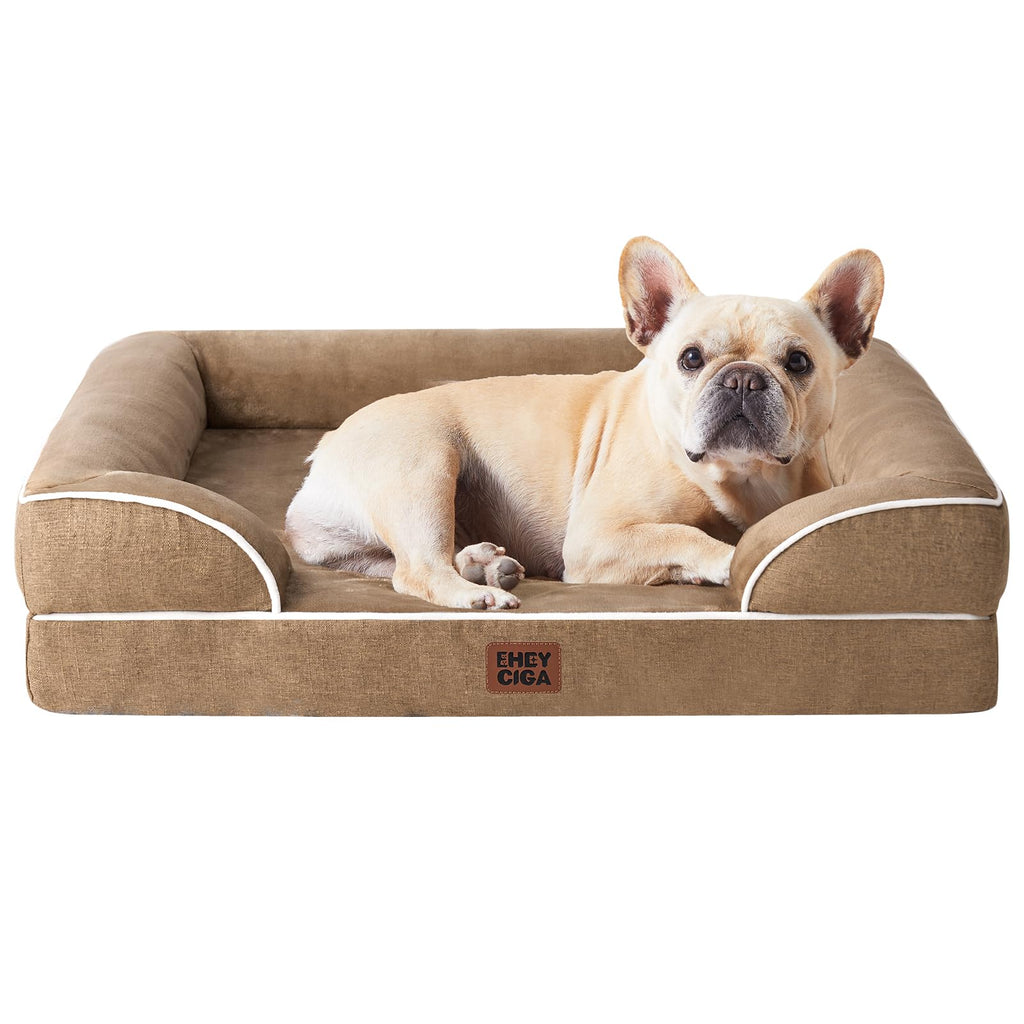 Orthopedic Memory Foam Dog Bed with Bolsters