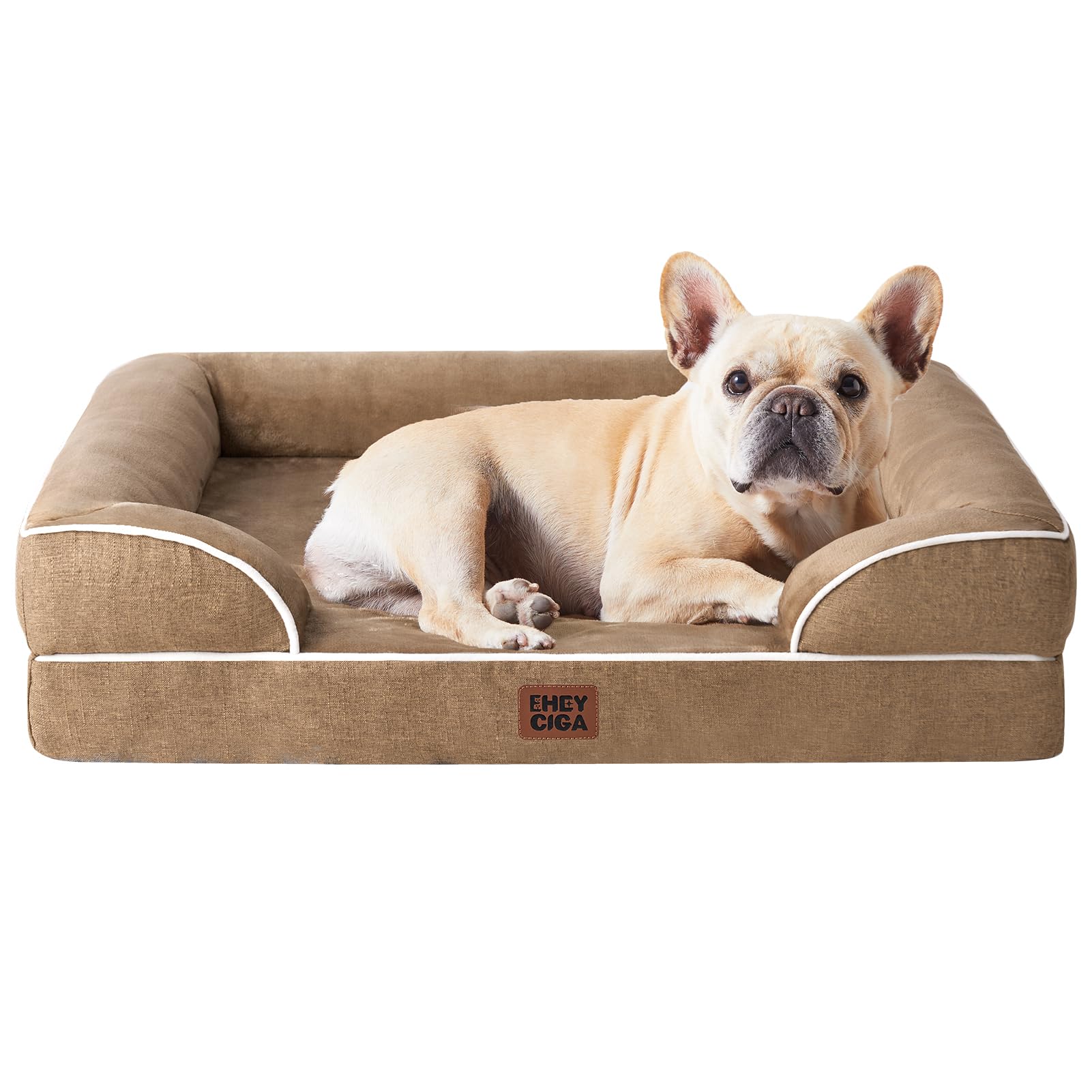 Orthopedic Memory Foam Dog Bed with Bolsters