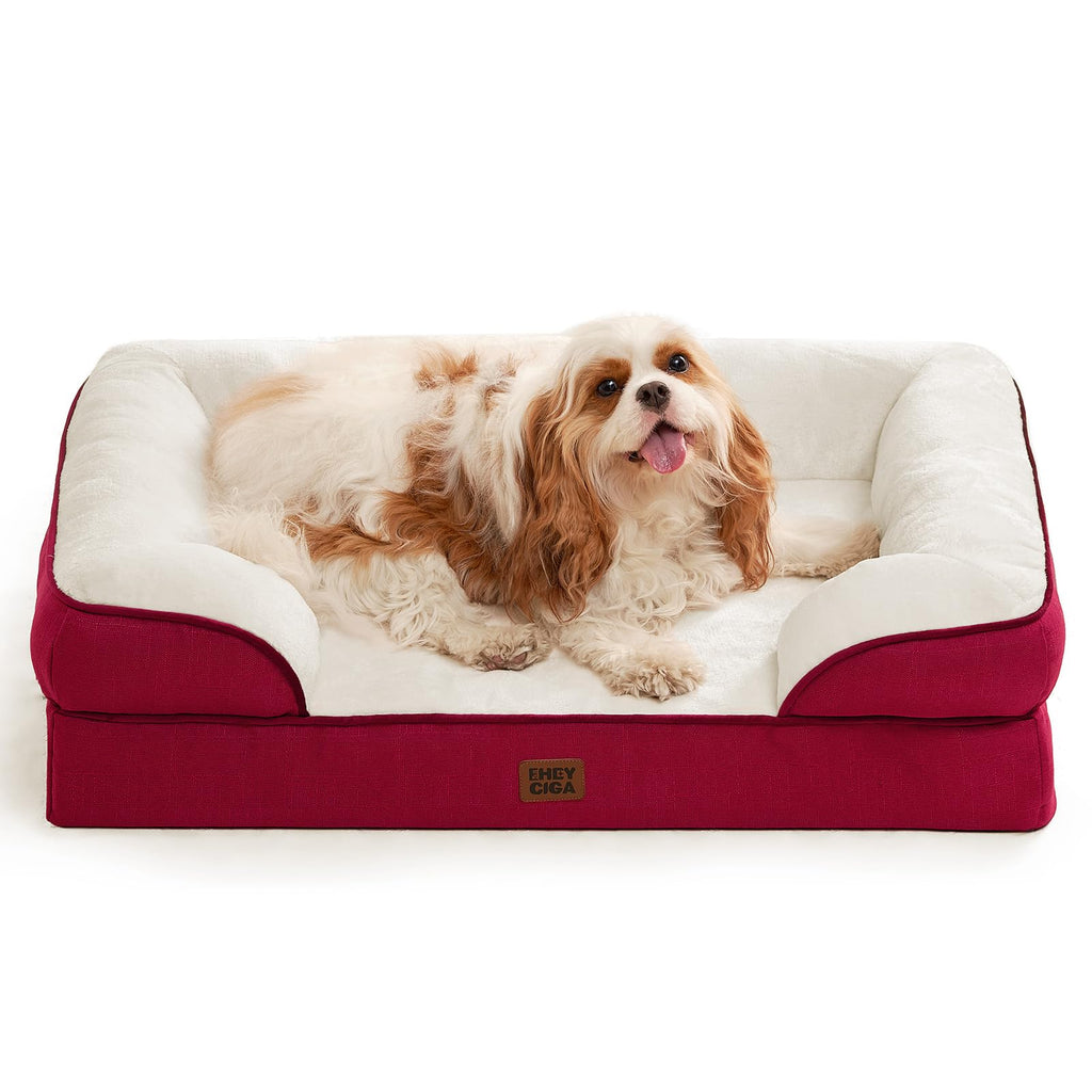 Orthopedic Memory Foam Dog Bed with Bolsters