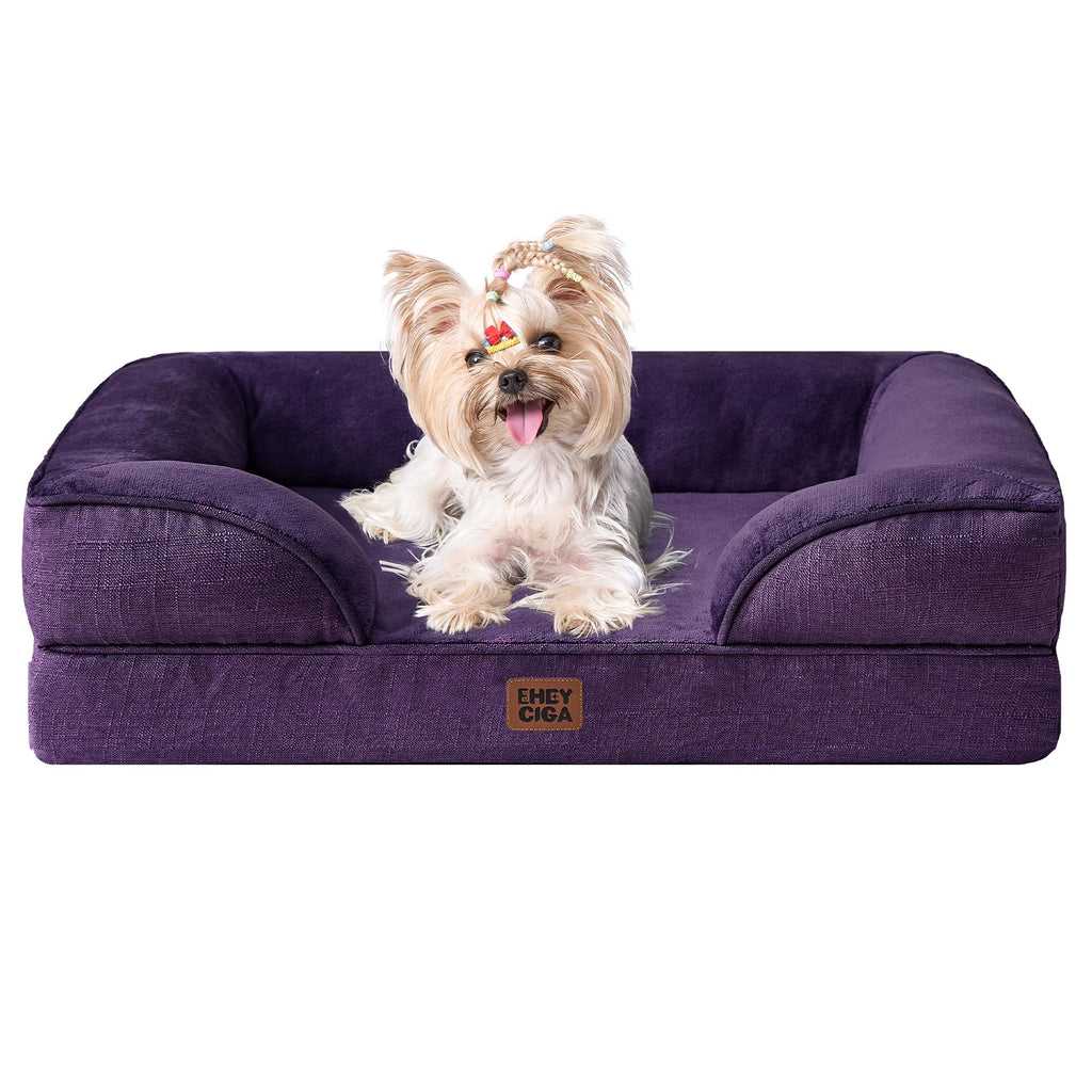 Orthopedic Memory Foam Dog Bed with Bolsters