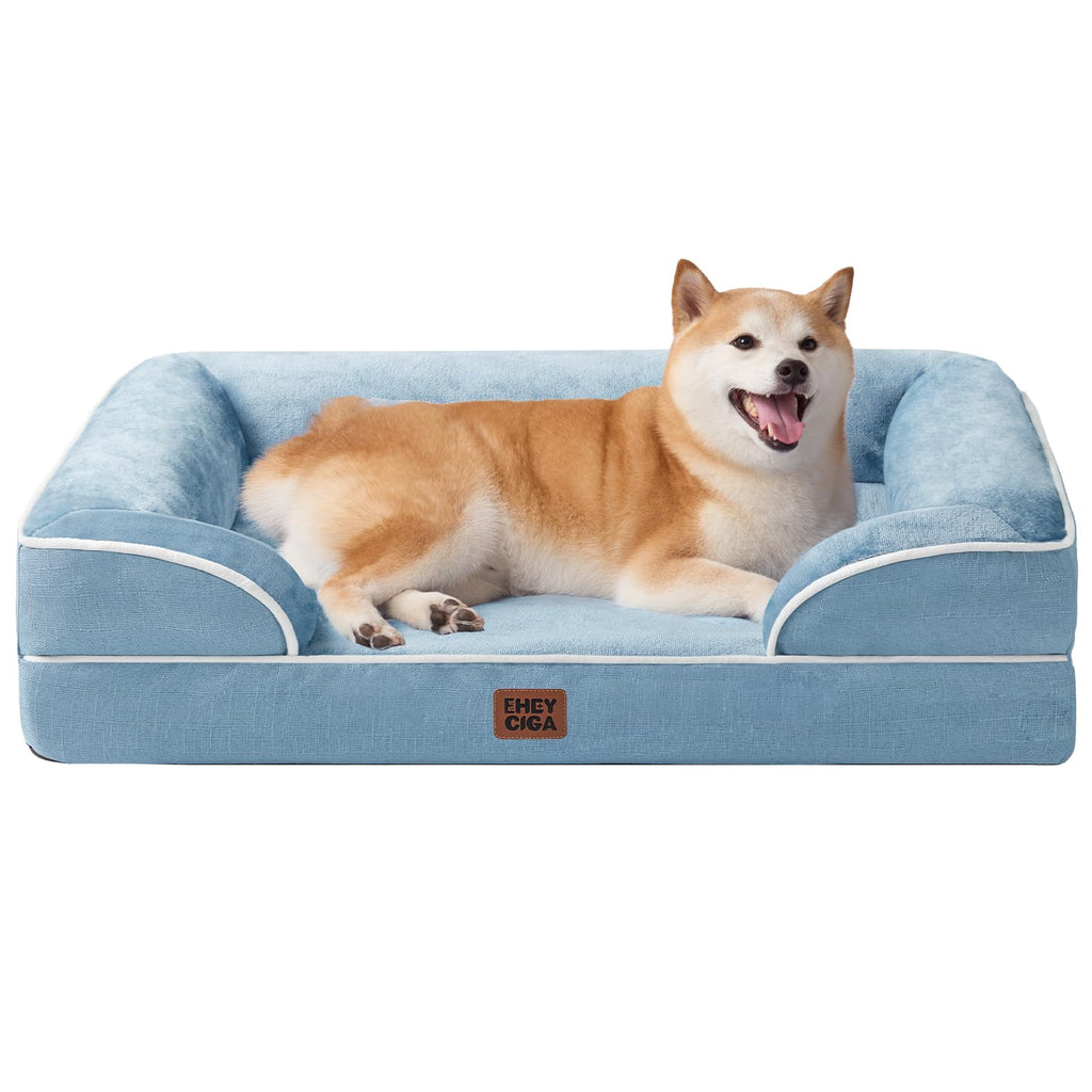 Orthopedic Memory Foam Dog Bed with Bolsters