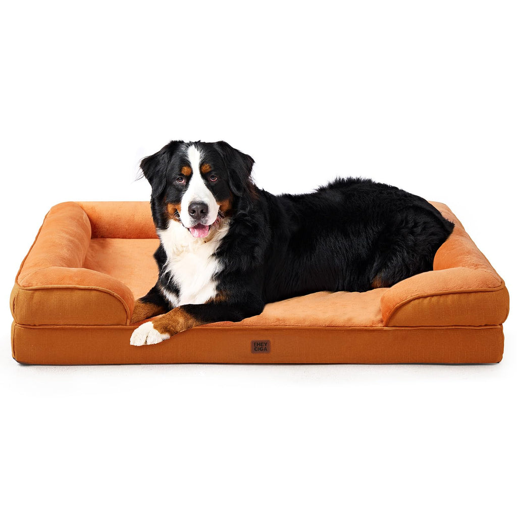 Orthopedic Memory Foam Dog Bed with Bolsters
