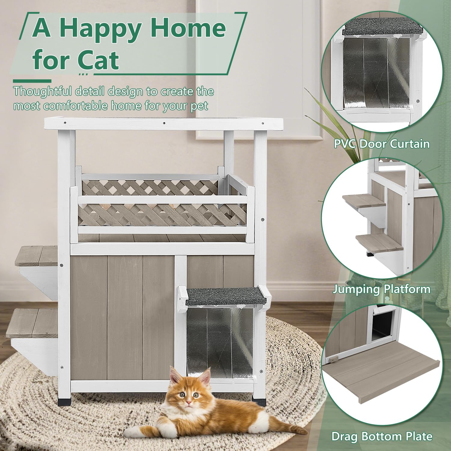 Outdoor Cat House Weatherproof 14