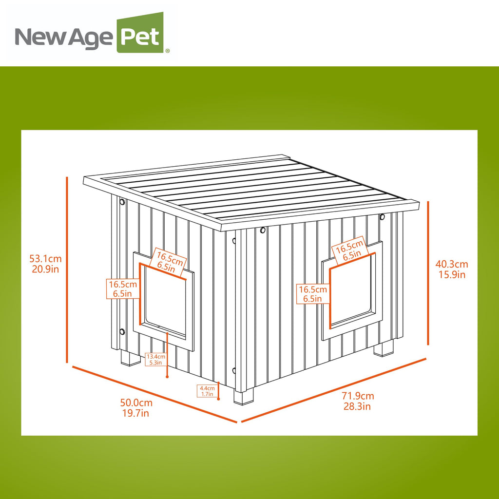 Outdoor Cat House with Dual Entry