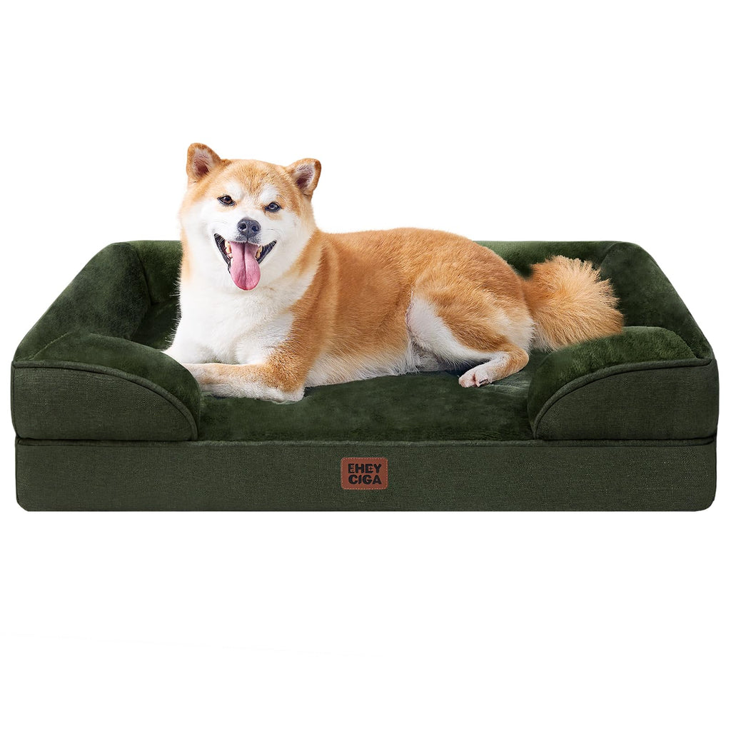 Orthopedic Memory Foam Dog Bed with Bolsters