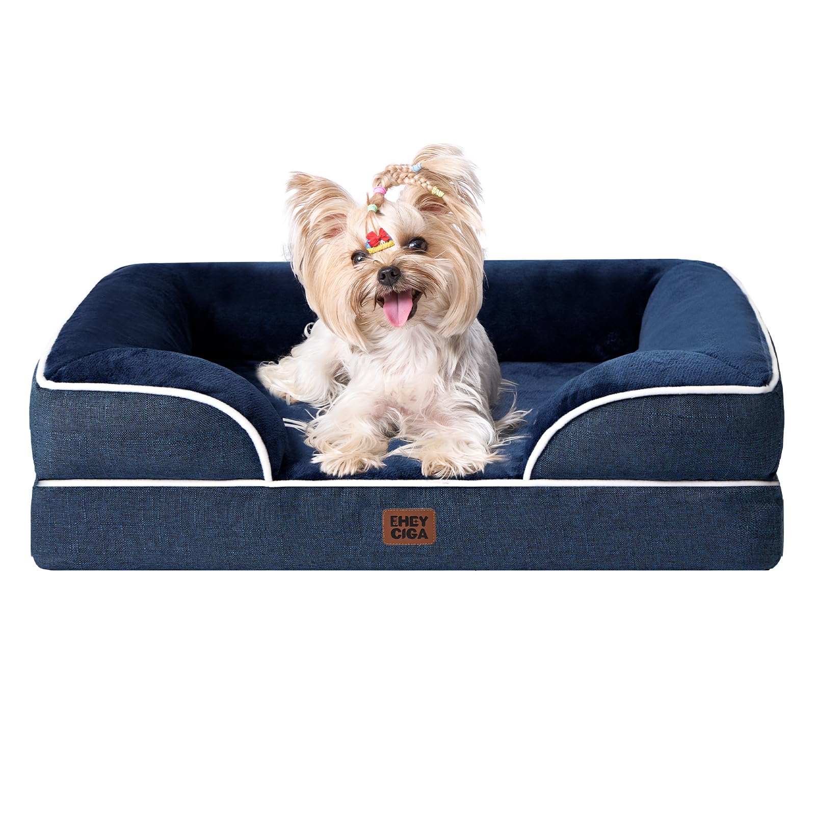 Orthopedic Memory Foam Dog Bed with Bolsters