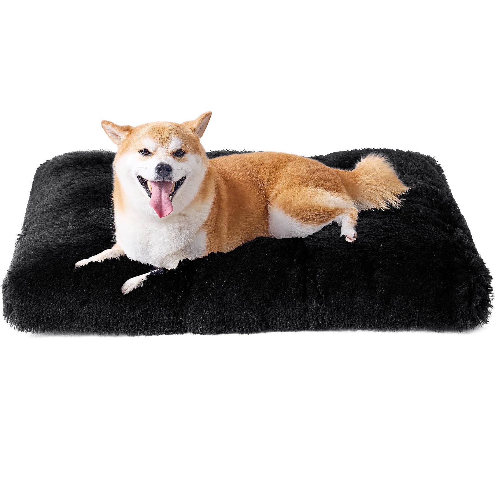 Calming Plush Dog Crate Bed Pad for Large Dogs
