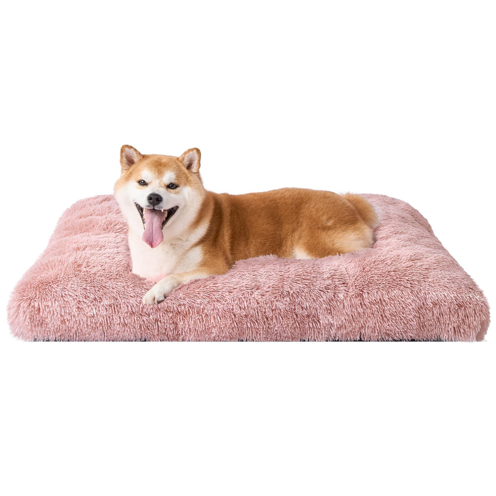 Calming Plush Dog Crate Bed Pad for Large Dogs
