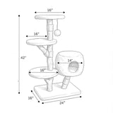 Modern Cat Tree Tower with Cave