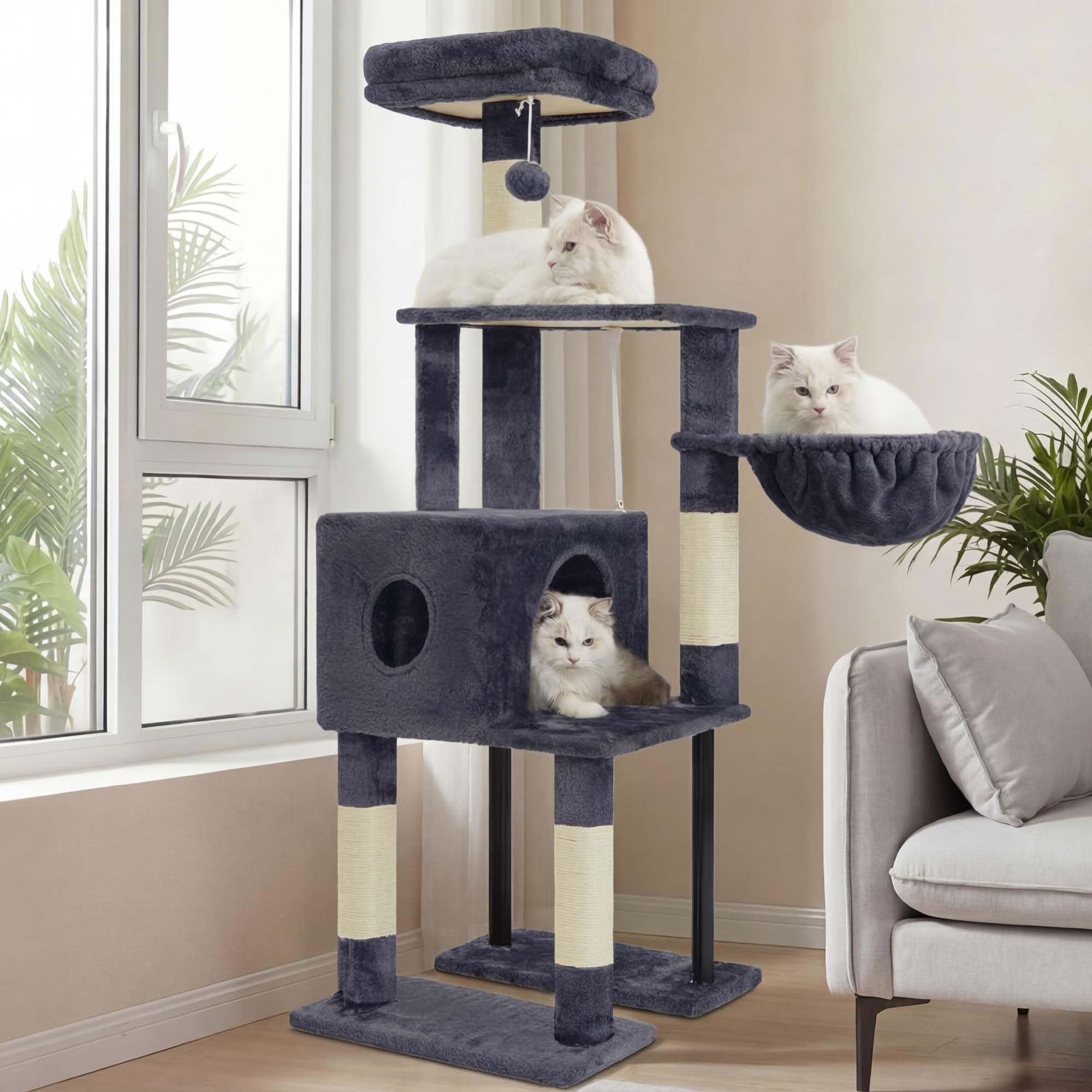 Cat Tree Tower with Hammock & Perch