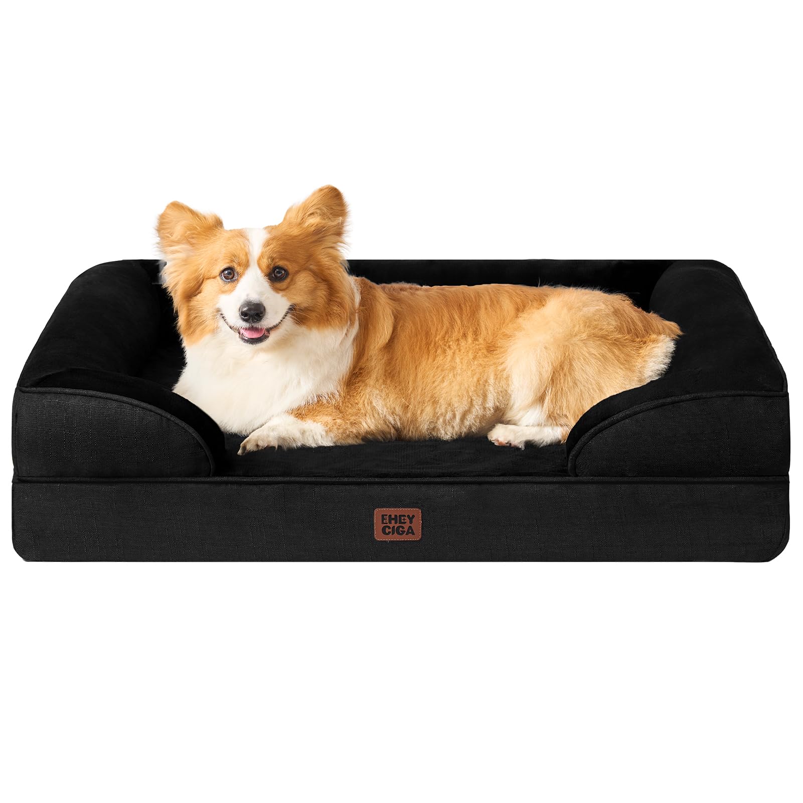 Orthopedic Memory Foam Dog Bed with Bolsters