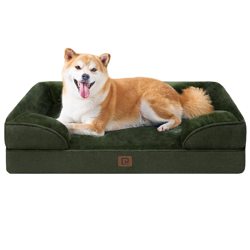 Orthopedic Memory Foam Dog Bed with Bolsters