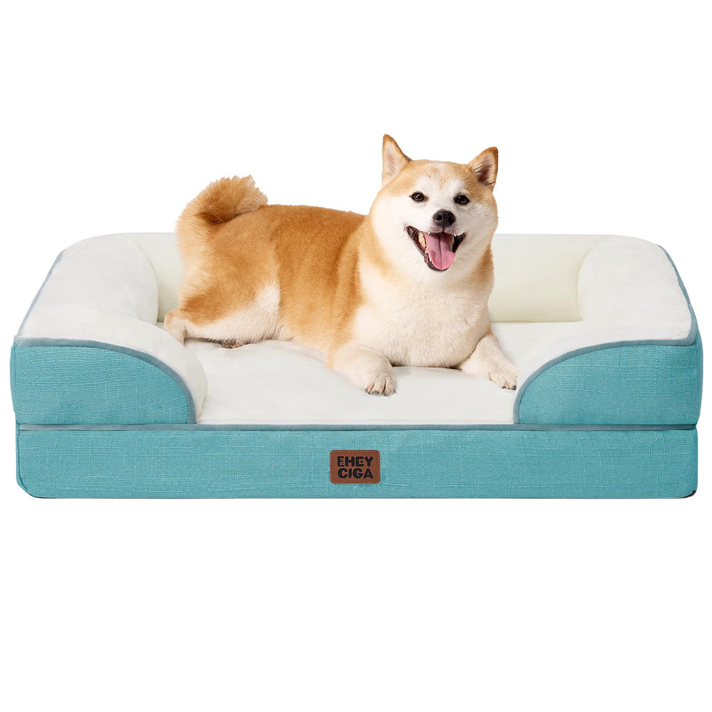Orthopedic Memory Foam Dog Bed with Bolsters