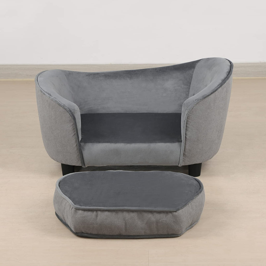 Linen Pet Sofa Bed with Washable Cushion