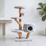 Modern Cat Tree Tower with Cave