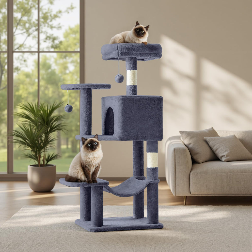 Cat Tree Tower with Hammock & Condo