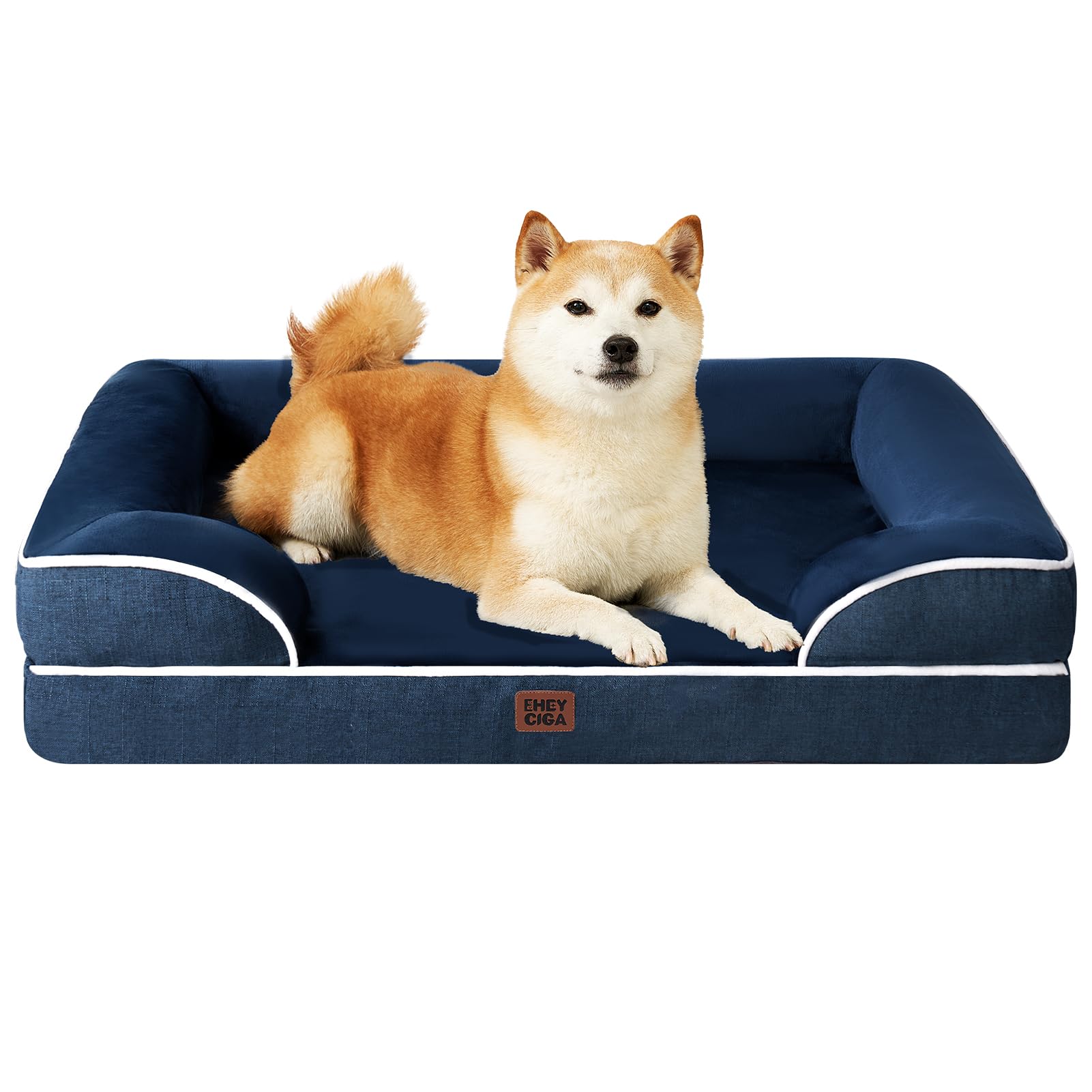 Orthopedic Memory Foam Dog Bed with Bolsters
