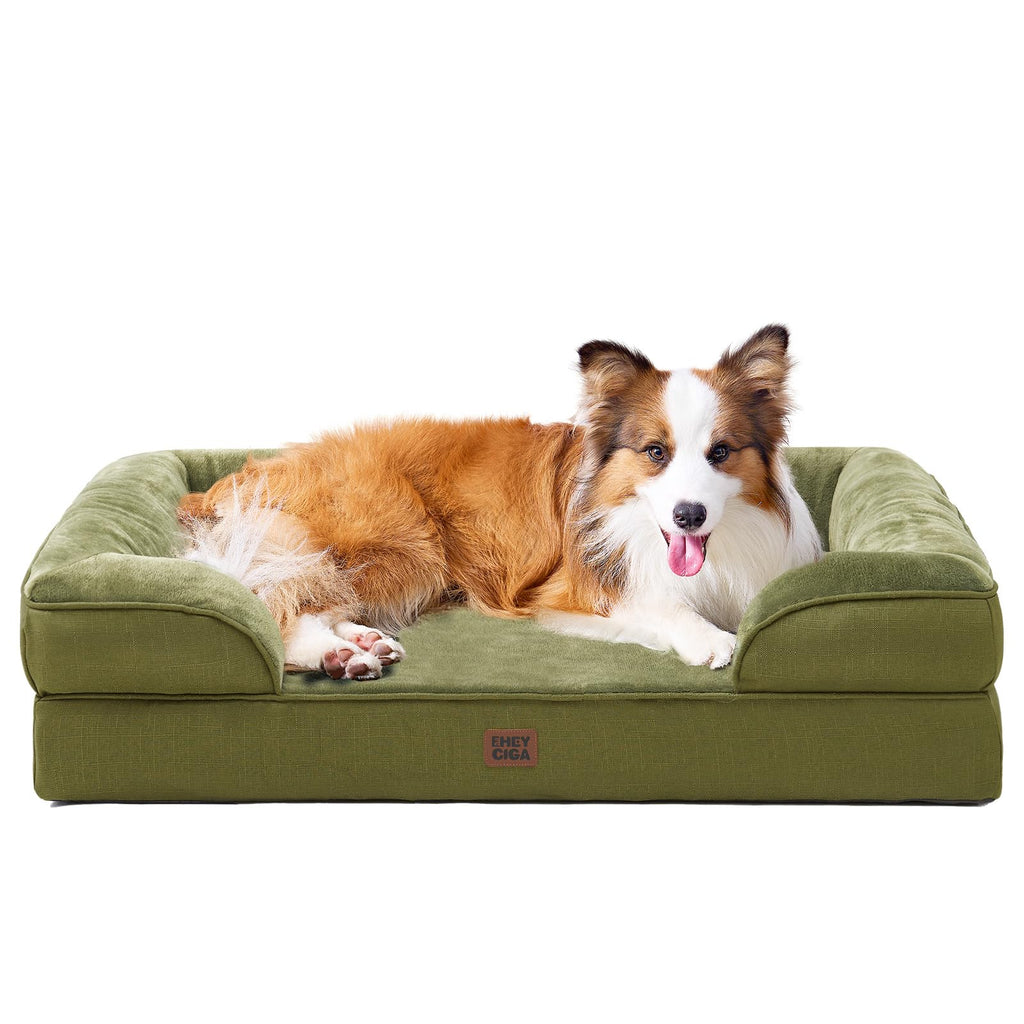 Orthopedic Memory Foam Dog Bed with Bolsters