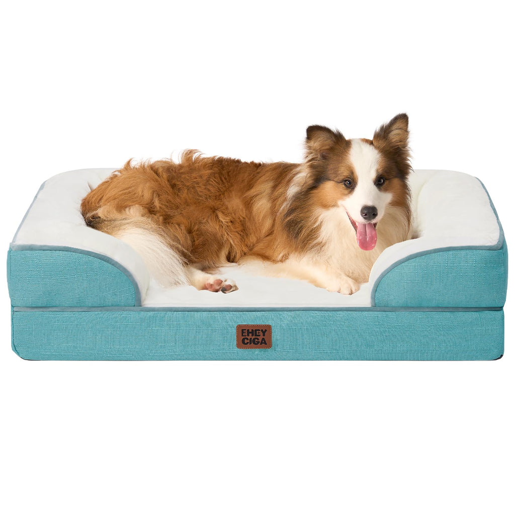 Orthopedic Memory Foam Dog Bed with Bolsters