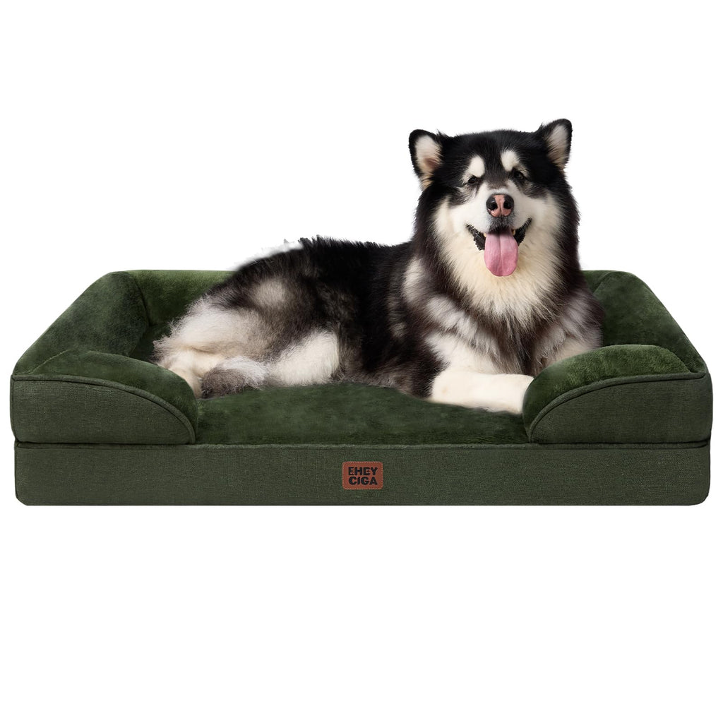 Orthopedic Memory Foam Dog Bed with Bolsters