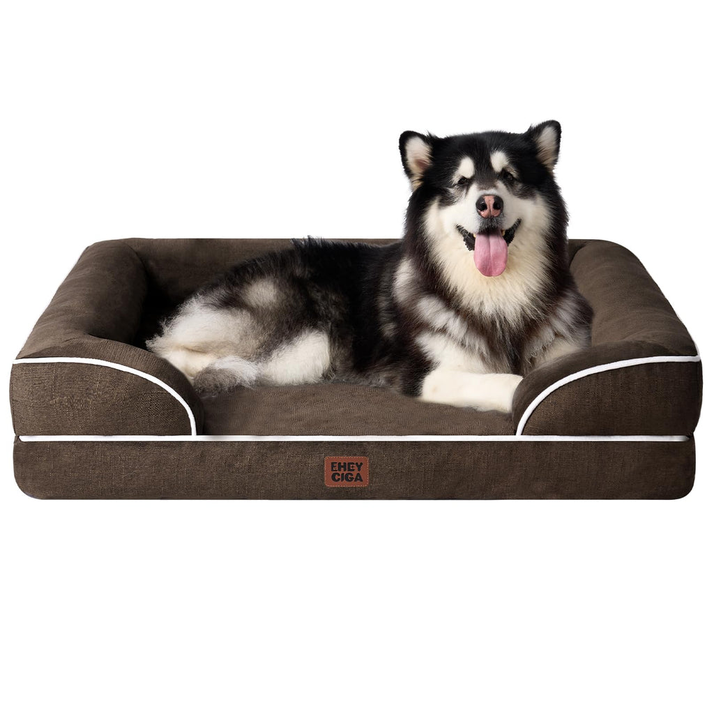 Orthopedic Memory Foam Dog Bed with Bolsters