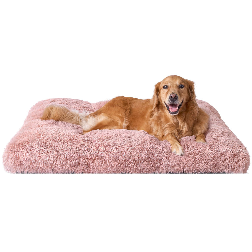 Calming Plush Dog Crate Bed Pad for Large Dogs