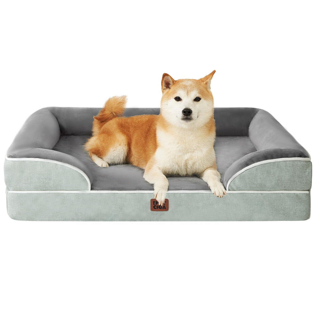 Orthopedic Memory Foam Dog Bed with Bolsters