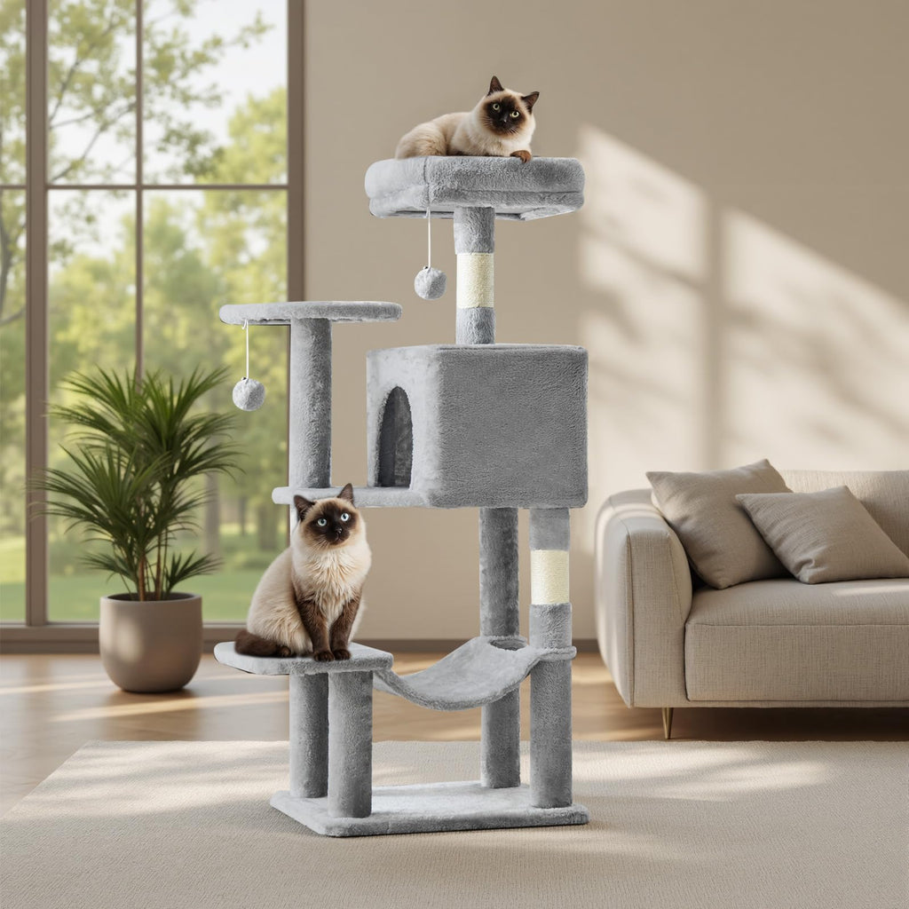 Cat Tree Tower with Hammock & Condo