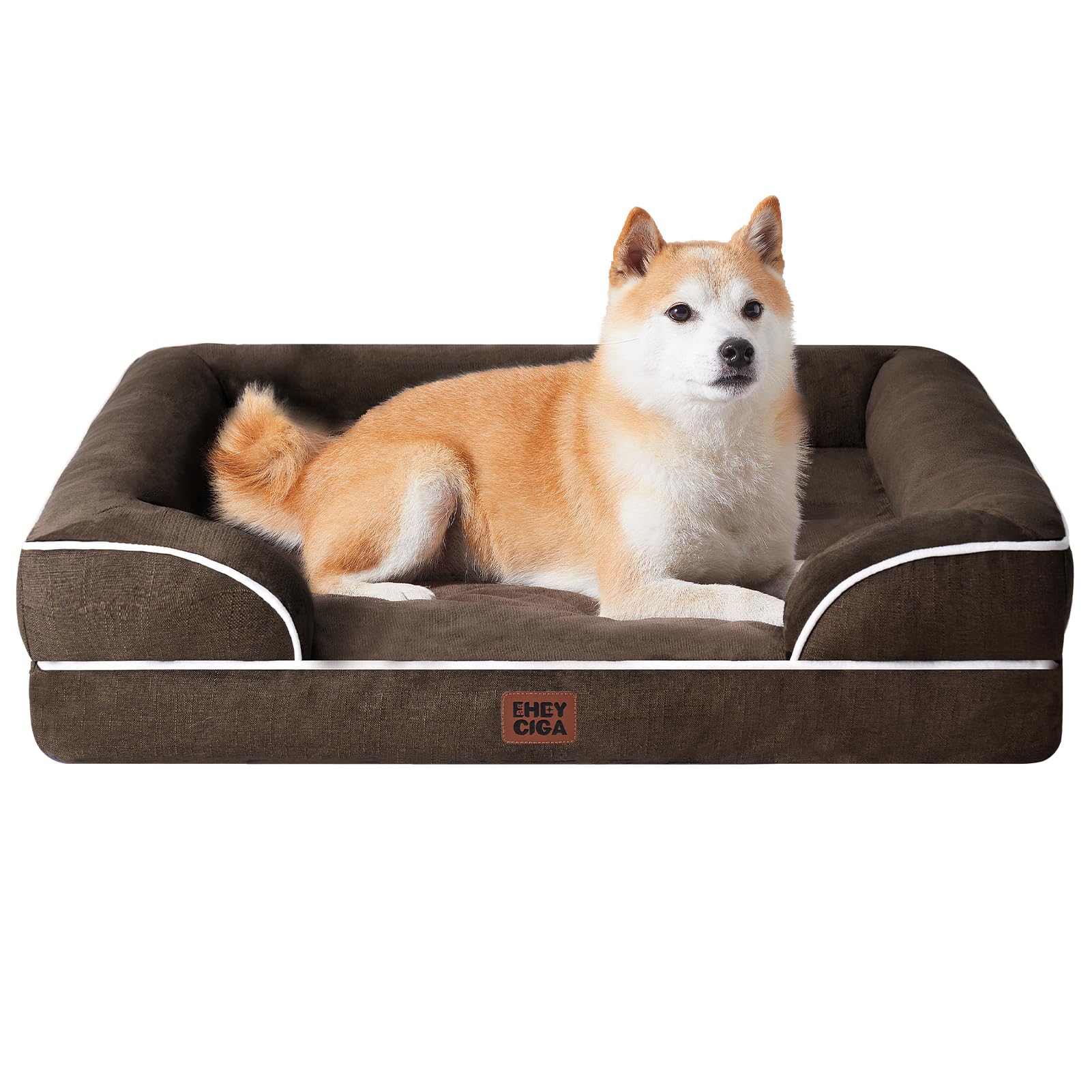 Orthopedic Memory Foam Dog Bed with Bolsters